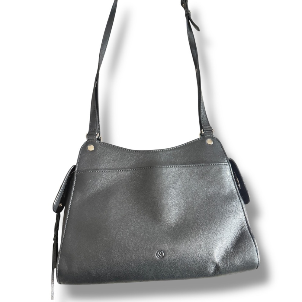 Treasure & Bond Women’s Classic Black Leather Shoulder Bag Purse